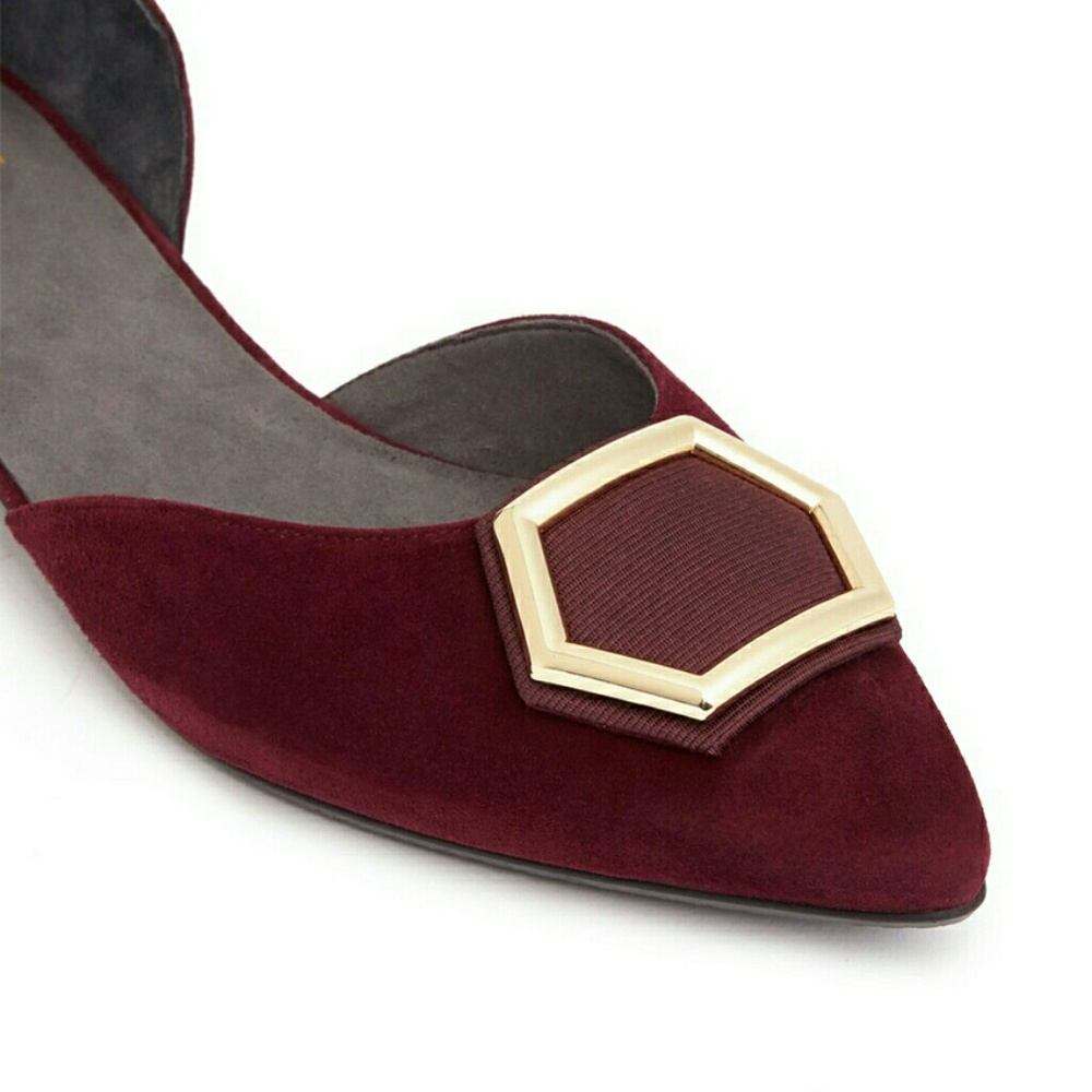 Stuart Weitzman Hexus Maroon Pointed Flats - image 2